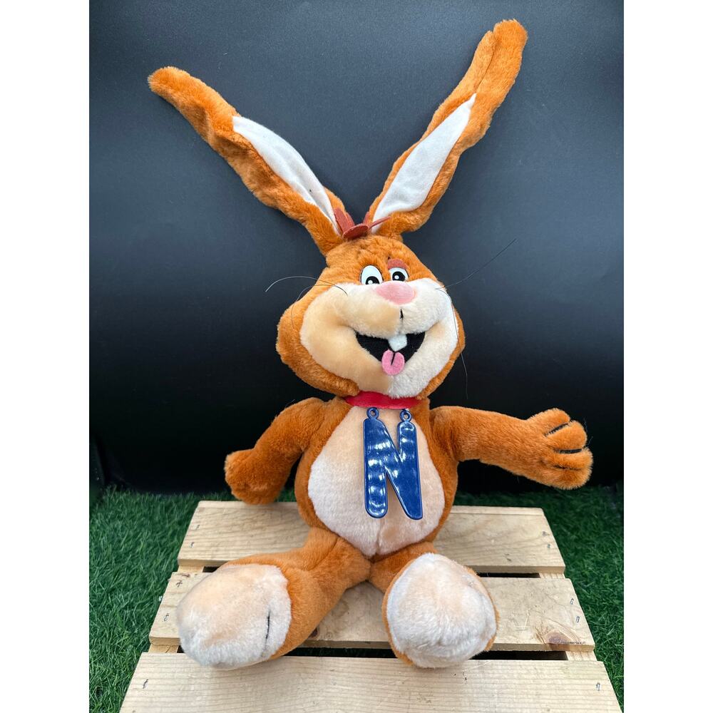 Vintage Nesquik Plush Nestlé Quik Stuffed Bunny Rabbit Mascot 22”